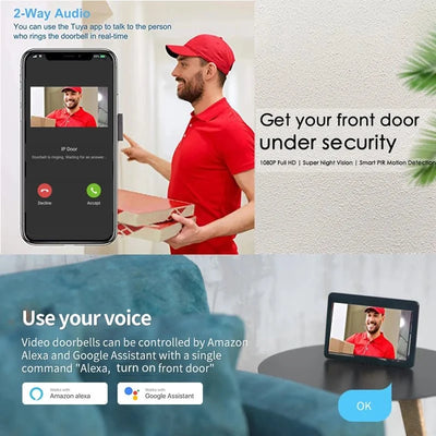 Tuya Smart 1080P Doorbell Camera With WiFi Intercom Unlock - stepyours.com