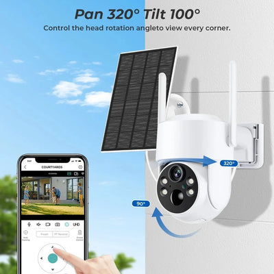 WiFi Solar PTZ Outdoor Camera 4MP HD With Long Standby Battery And iCsee App - stepyours.com