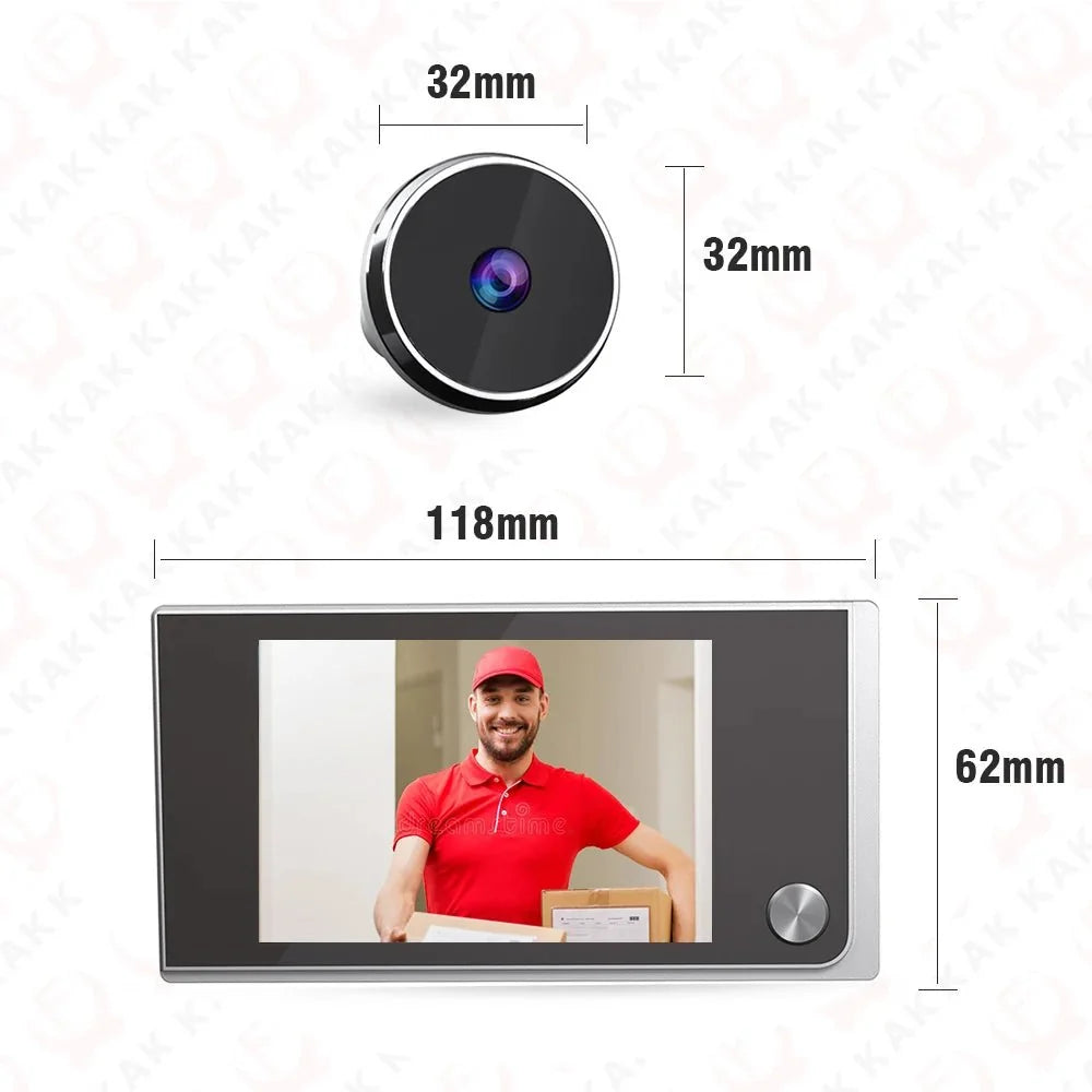 KAK 3.5 Inch Digital Door Peephole Camera 120 Degree Wide - stepyours.com