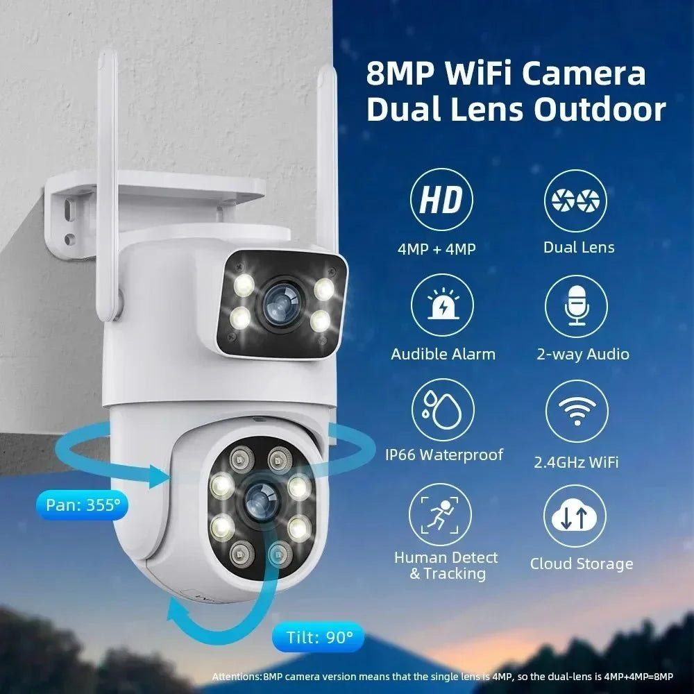 8MP Tuya WiFi PTZ Outdoor Security Camera With AI Auto Tracking Alexa ONVIF - stepyours.com