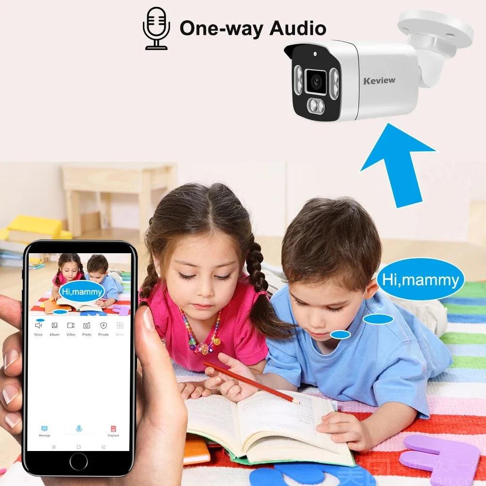 Keview PoE IP Camera - 8MP 4K Outdoor Security Bullet H265 IP66 Weatherproof - stepyours.com
