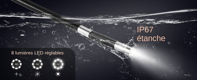 SucceBuy Articulating Borescope Camera With Light 5 Inch 1080P Display Hooks - stepyours.com