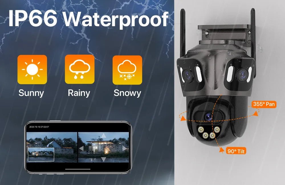 Outdoor Security Camera with 3 Views - Enovarah
