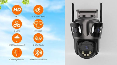 Outdoor Security Camera with 3 Views - Enovarah