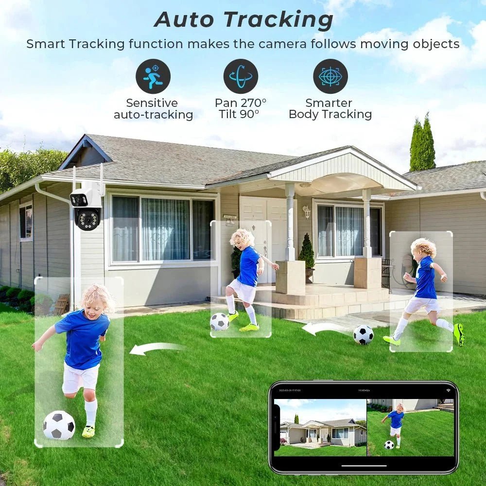 Outdoor Security Camera With AI Tracking For Homes - Enovarah