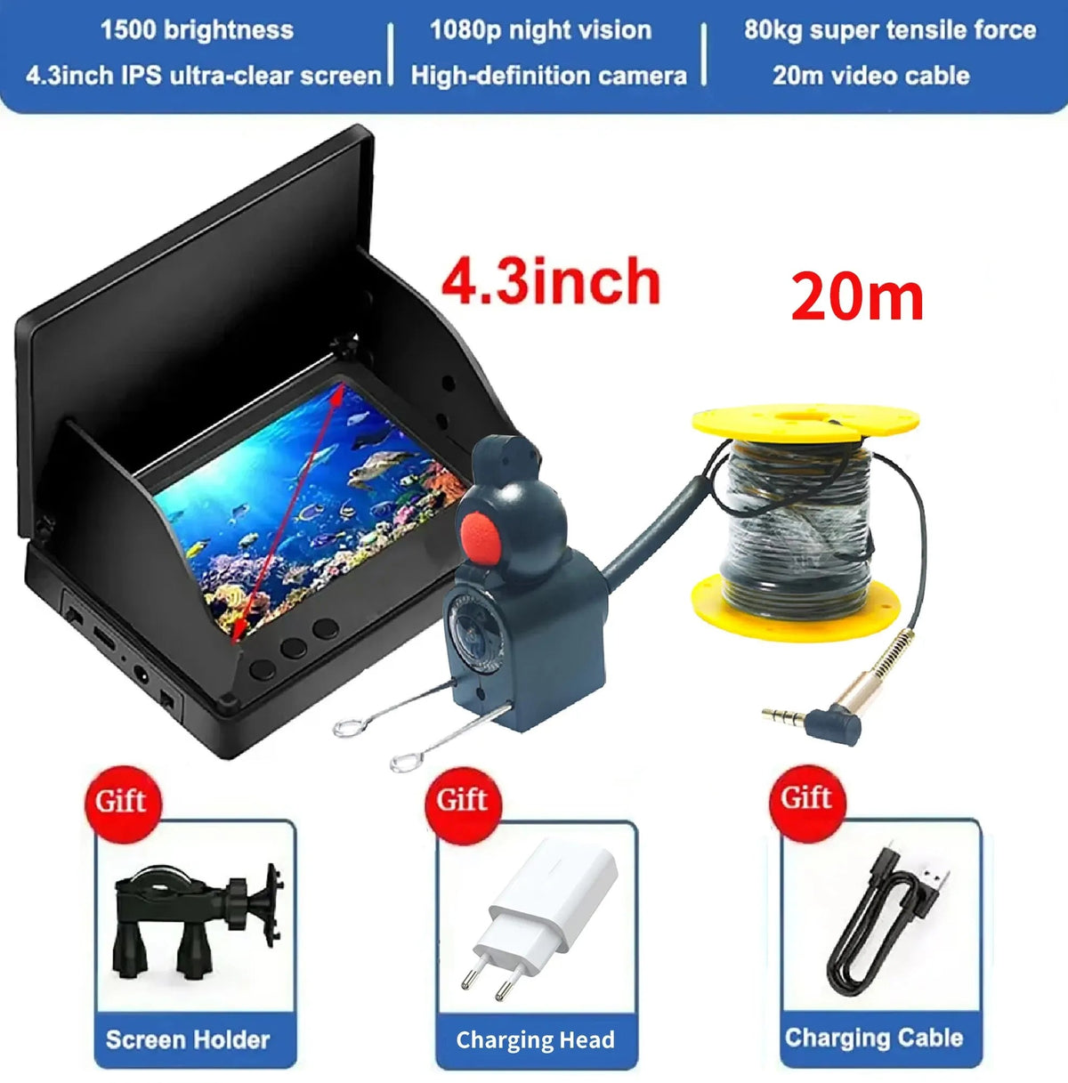 Smart Handheld Fish Depth Finder for Anglers 1080P - Enovarah