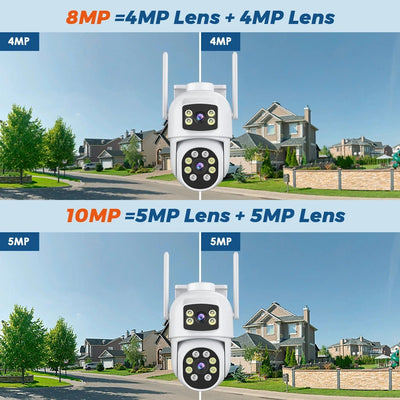 Smart Outdoor Security Camera With AI Dual Lens - Enovarah