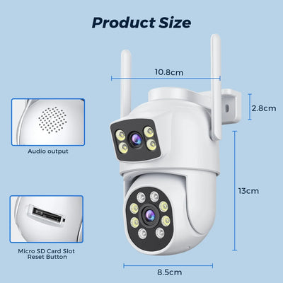 Smart Outdoor Security Camera With AI Dual Lens - Enovarah