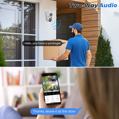 Smart Outdoor Security Camera With AI Dual Lens - Enovarah